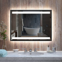 Зеркало в раме с фронтальной и фоновой LED-подсветкой R-15 60x50 см (размер на выбор)