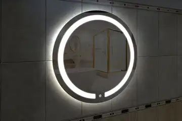 Фронтальная подсветка круглого зеркала, вариант подсветки LKF-01-b