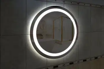 Фронтальная подсветка круглого зеркала, вариант подсветки LKF-01