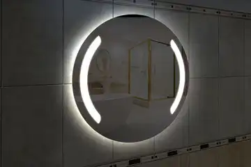 Фронтальная подсветка круглого зеркала, вариант подсветки LKF-02