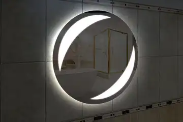 Фронтальная подсветка круглого зеркала, вариант подсветки LKF-13