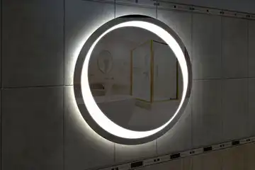 Фронтальная подсветка круглого зеркала, вариант подсветки LKF-18