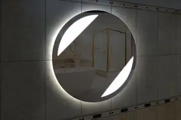 Фронтальная подсветка круглого зеркала, вариант подсветки LKF-21