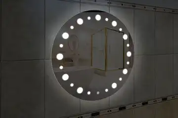 Фронтальная подсветка круглого зеркала, вариант подсветки LKF-10-b