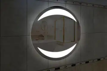 Фронтальная подсветка круглого зеркала, вариант подсветки LKF-11