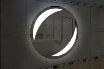 Фронтальная подсветка круглого зеркала, вариант подсветки LKF-13