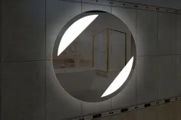 Фронтальная подсветка круглого зеркала, вариант подсветки LKF-21