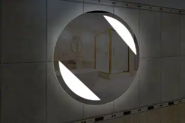 Фронтальная подсветка круглого зеркала, вариант подсветки LKF-22