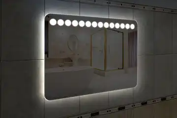 Фронтальна підсвітка дзеркала з закругленими кутами, варіант LPF-16