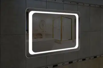 Фронтальная подсветка зеркала с закругленными углами, вариант LPF-13