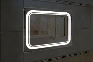 Фронтальная подсветка зеркала с закругленными углами, вариант LPF-22