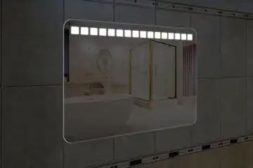 Фронтальная подсветка зеркала с закругленными углами, вариант LPF-23