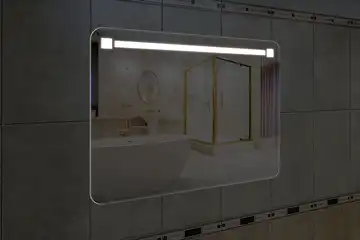 Фронтальная подсветка зеркала с закругленными углами, вариант LPF-28