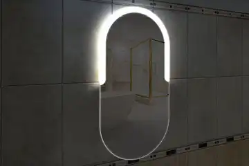 Фоновая подсветка овального зеркала (форма Стадион), вариант подсветки LSB-02v