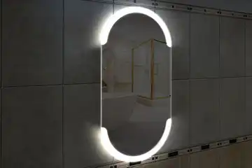 Фоновая подсветка овального зеркала (форма Стадион), вариант подсветки LSB-06v