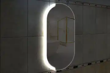 Фоновая подсветка овального зеркала (форма Стадион), вариант подсветки LSB-07v-L