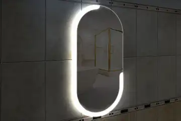 Фоновая подсветка овального зеркала (форма Стадион), вариант подсветки LSB-09v
