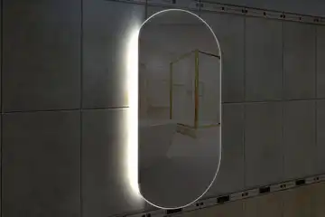 Фоновая подсветка овального зеркала (форма Стадион), вариант подсветки LSB-14v-L