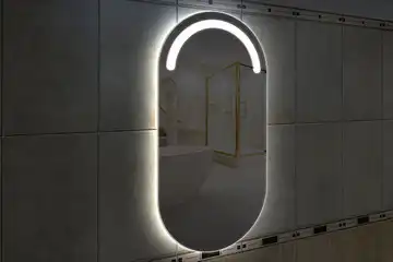 Фронтальная подсветка овального зеркала (форма Стадион), вариант подсветки LSF-03v