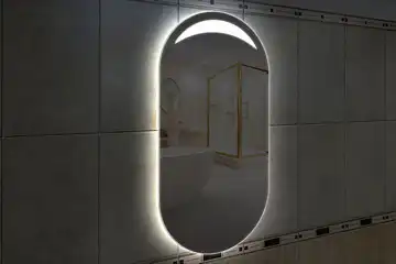 Фронтальная подсветка овального зеркала (форма Стадион), вариант подсветки LSF-12v