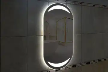 Фронтальная подсветка овального зеркала (форма Стадион), вариант подсветки LSF-13v