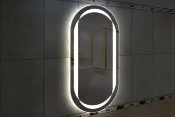 Фронтальная подсветка овального зеркала (форма Стадион), вариант подсветки LSF-14v