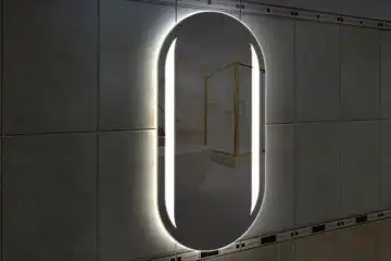 Фронтальная подсветка овального зеркала (форма Стадион), вариант подсветки LSF-16v
