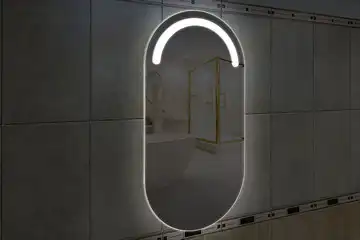 Фронтальная подсветка овального зеркала (форма Стадион), вариант подсветки LSF-03v