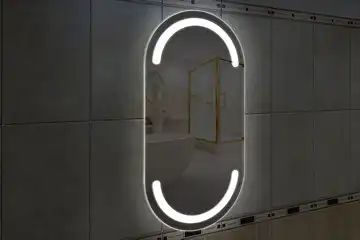 Фронтальная подсветка овального зеркала (форма Стадион), вариант подсветки LSF-06v