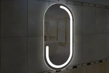 Фронтальная подсветка овального зеркала (форма Стадион), вариант подсветки LSF-10v