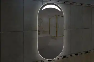 Фронтальная подсветка овального зеркала (форма Стадион), вариант подсветки LSF-12v