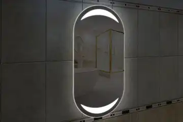 Фронтальная подсветка овального зеркала (форма Стадион), вариант подсветки LSF-13v