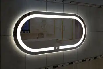 Фронтальная подсветка овального зеркала (форма Стадион), вариант подсветки LSF-01h-2b