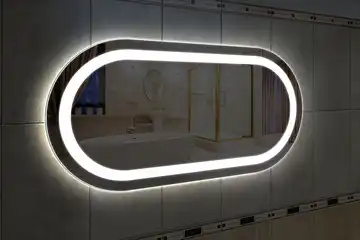 Фронтальная подсветка овального зеркала (форма Стадион), вариант подсветки LSF-01h