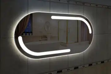 Фронтальная подсветка овального зеркала (форма Стадион), вариант подсветки LSF-04h