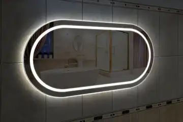 Фронтальная подсветка овального зеркала (форма Стадион), вариант подсветки LSF-10h