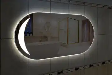 Фронтальная подсветка овального зеркала (форма Стадион), вариант подсветки LSF-11h-L