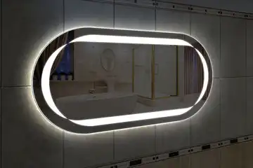 Фронтальная подсветка овального зеркала (форма Стадион), вариант подсветки LSF-13h
