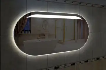 Фронтальная подсветка овального зеркала (форма Стадион), вариант подсветки LSF-14h