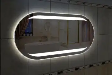 Фронтальная подсветка овального зеркала (форма Стадион), вариант подсветки LSF-15h